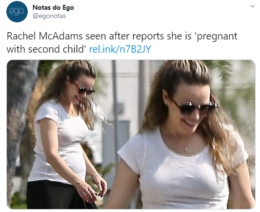 41-летняя Рэйчел МакАдамс впервые показала округлившийся живот: актриса ждет второго ребенка