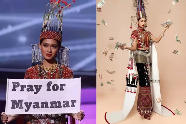Мисс Вселенная-2020: участница из Мьянмы потеряла нацкостюм, но эмигранты прислали ей одежду (фото)