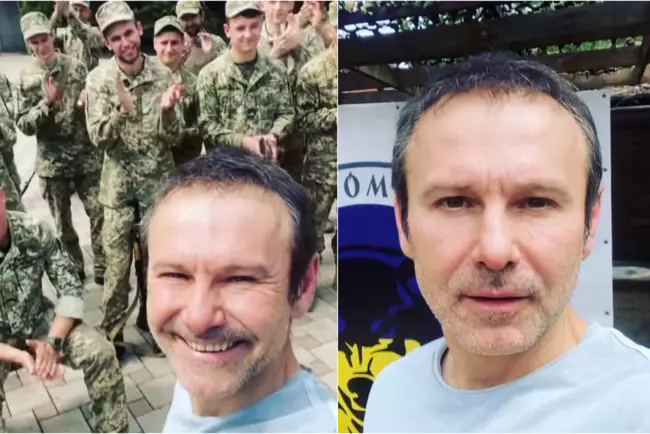 Святослав Вакарчук празднует свое 46-летие в АТО в компании настоящих друзей (видео)