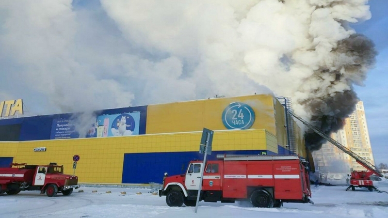 МВД назвало причину пожара в томской "Ленте"