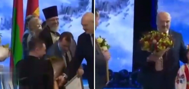 Лукашенко попытался вручить букет человеку без рук: циничный момент попал на видео