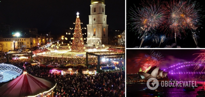 Световые шоу, фейерверки и концерты под открытым небом: как Украина и мир встретили Новый год 2022. Фото и видео