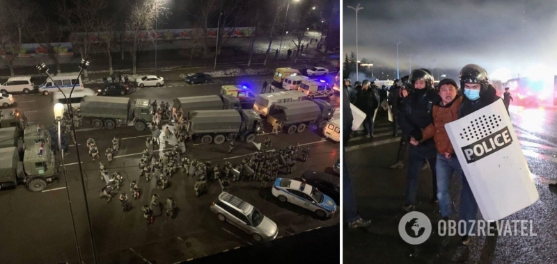 Отставка правительства, выстрелы и взрывы: как прошла ночь протестов в Казахстане. Фото и видео