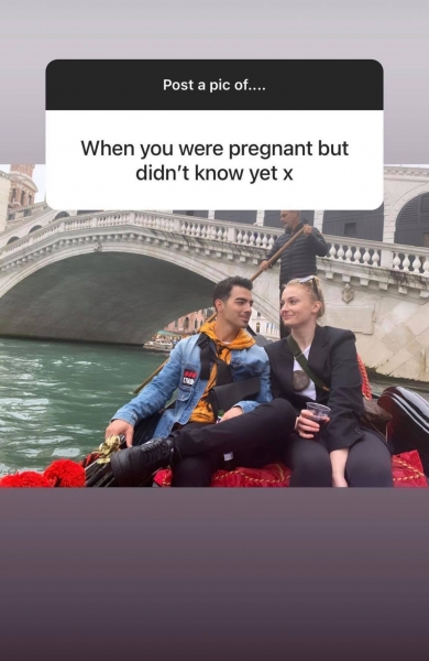 Софи Тернер выложила фото, на котором еще не знает, что беременна